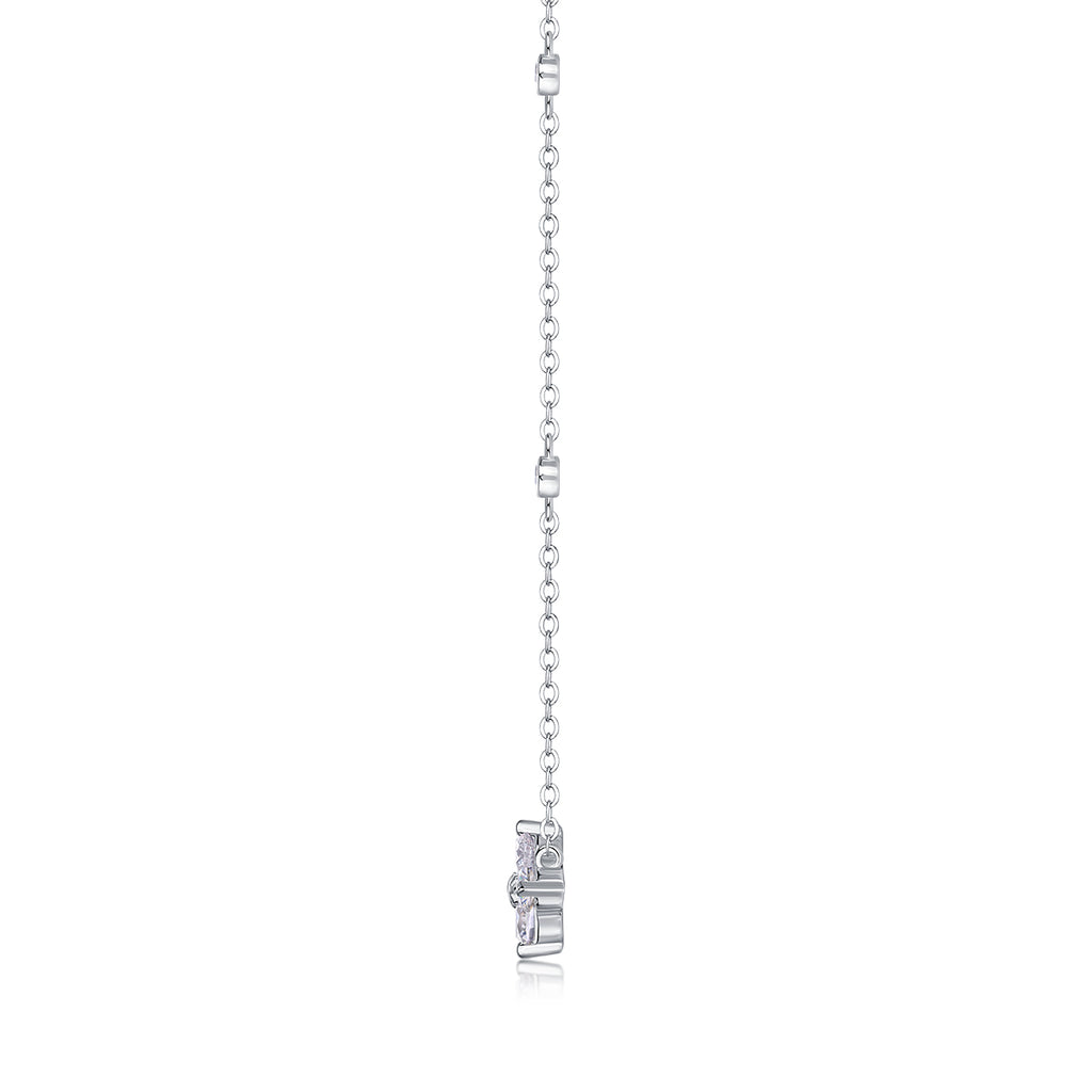 Radiance Star - A Fashionable And Light Luxury Jewelry Pendant Necklace Set With Top-quality Moissanite, S925 Silver Plated Platinum