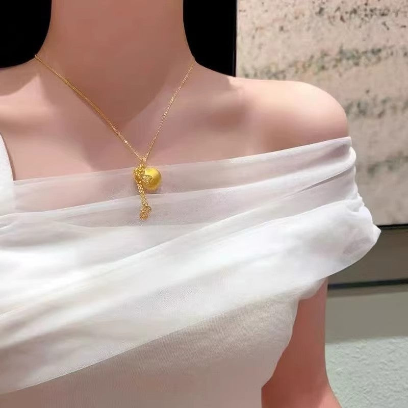 Diamond-studded Bowknot Lucky Bag Tassel Coin Necklace