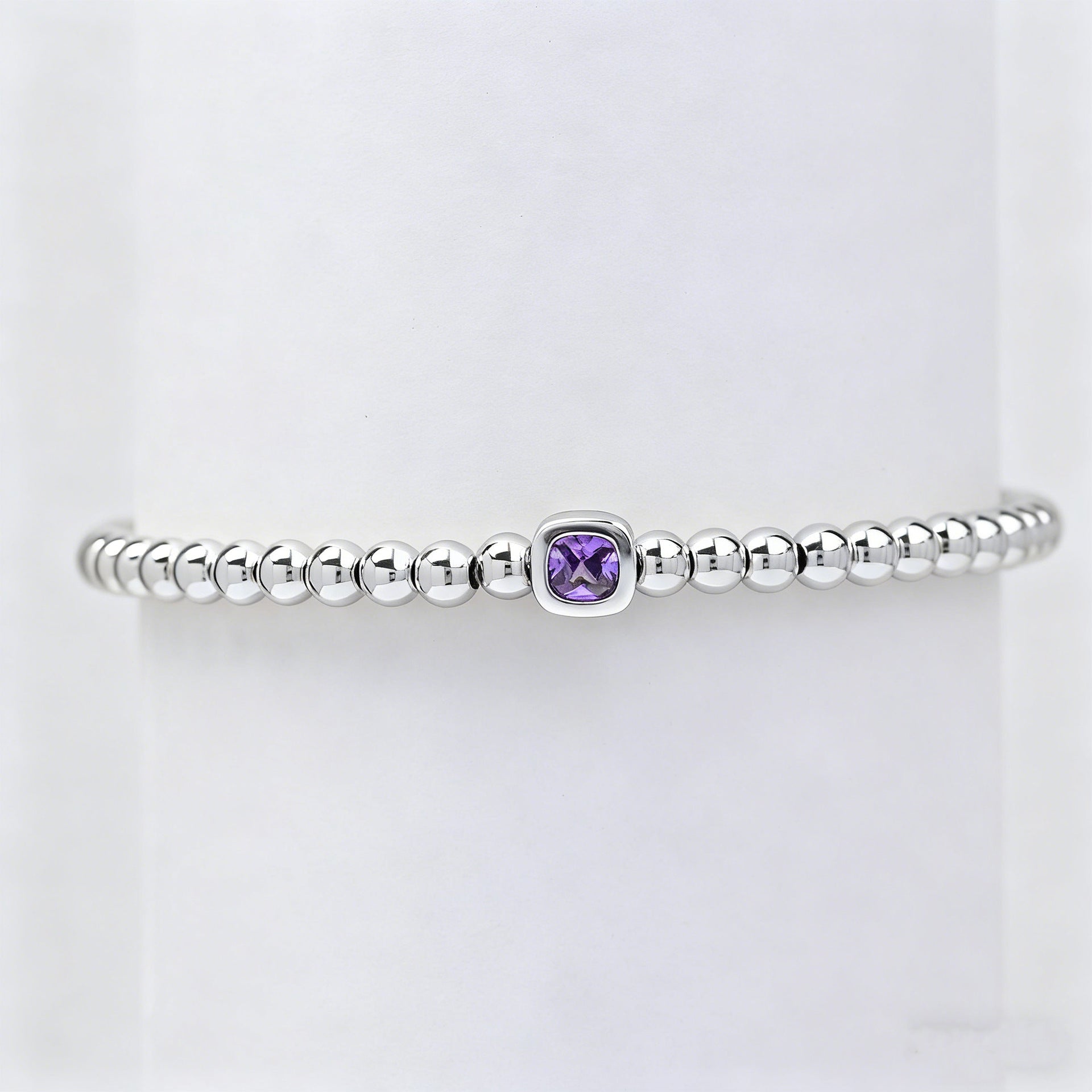 December Square Birthstone Bracelet In Brass