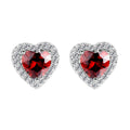 Heart-shaped Zircon Stud Earrings For Women