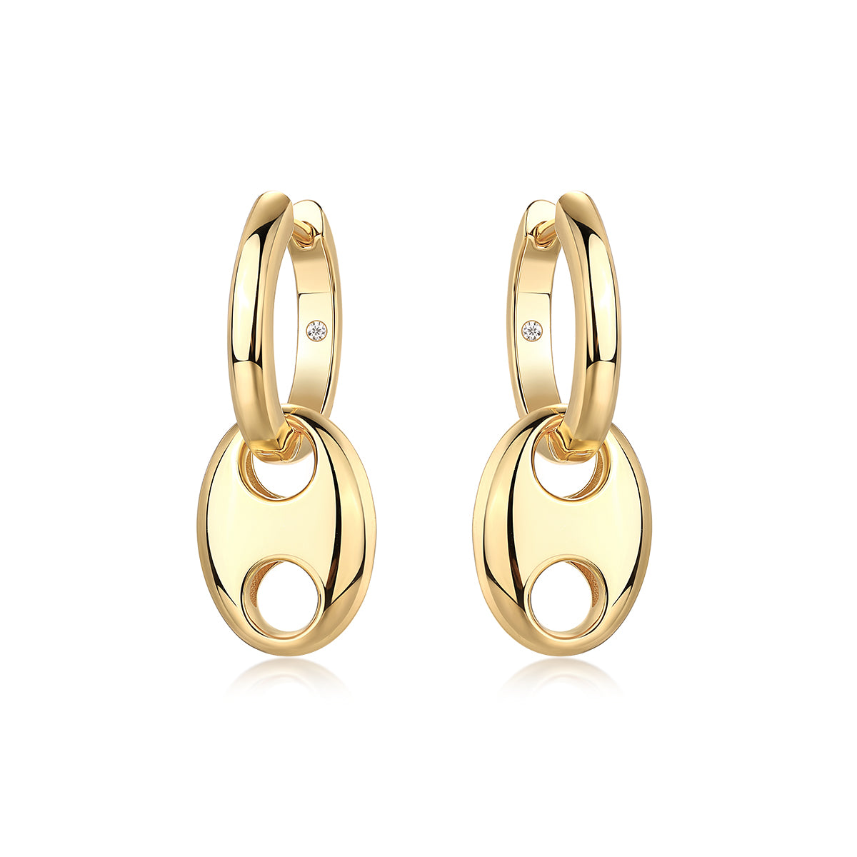 Beautiful - Set With Top-quality Moissanite Luxury And Fashionable Light Luxury Jewelry, Silver Stud Earrings S925 Silver Plated With Gold