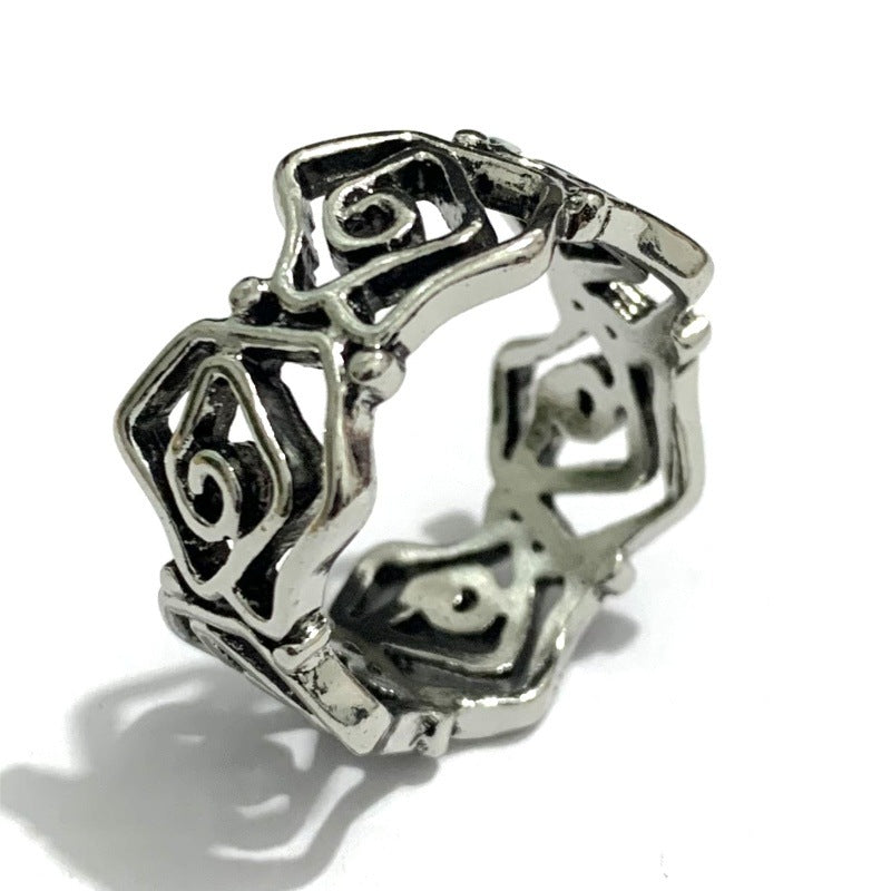 Alloy Silver-plated Swirl Ring