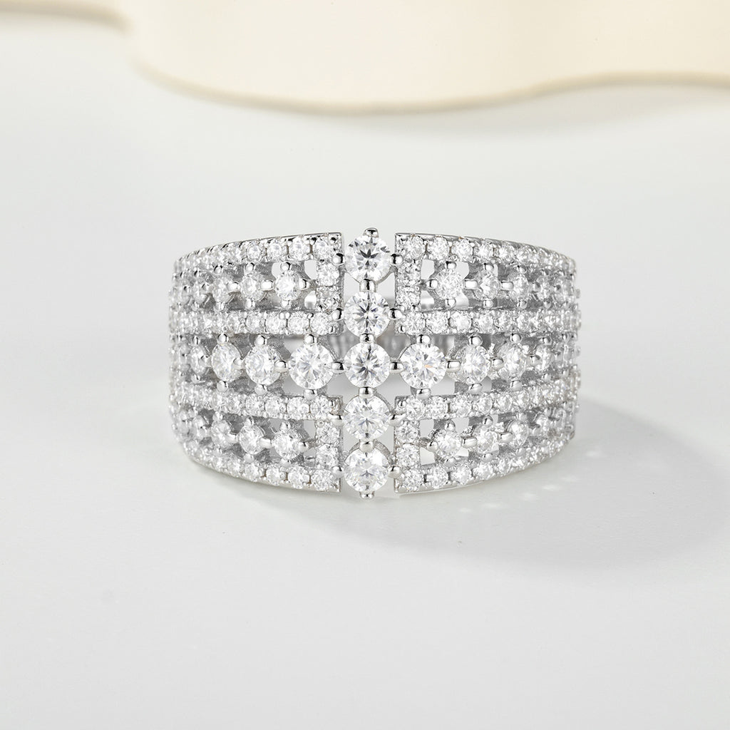 Fully Paved Wide Band Ring For Men And Women