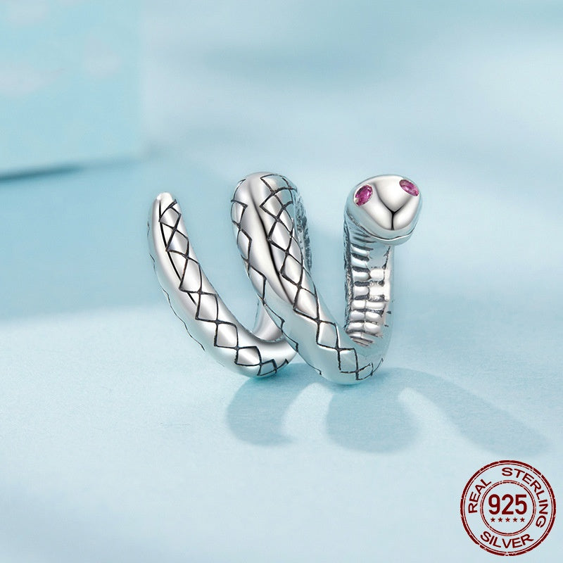 S925 Sterling Silver Snake Running Diy Lucky Beads