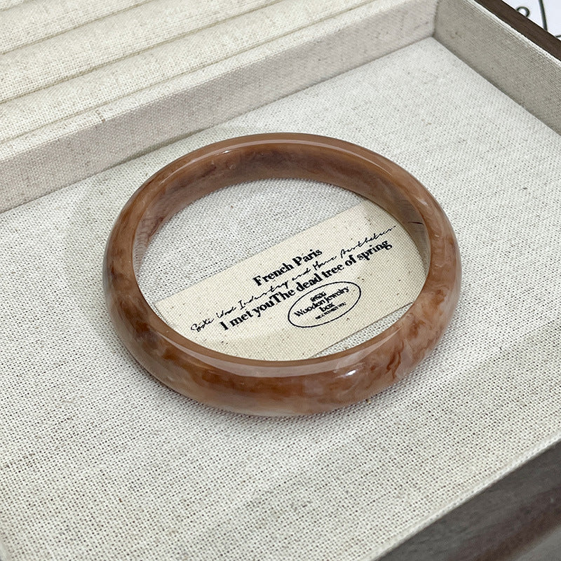 Irregular Acrylic Wide-Edge Bracelet For Women