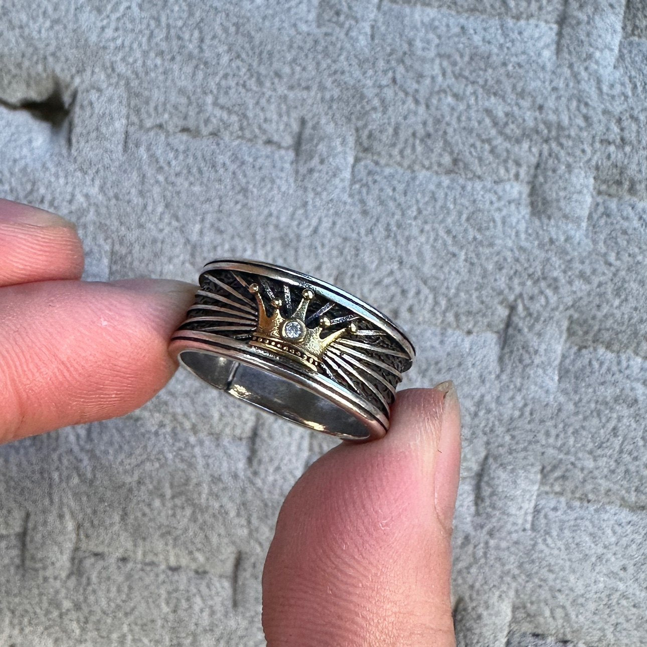Vintage Vintage Men's Niche Adjustable Ring With An Open Mouth