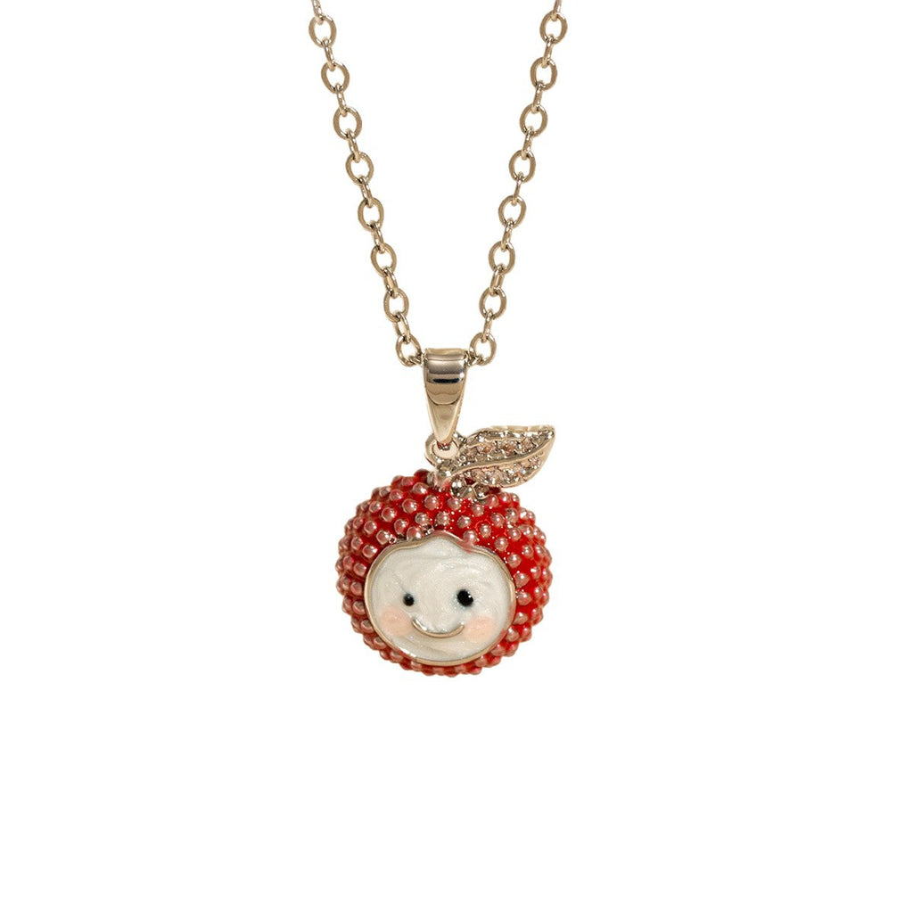 Creative Personalized Oil-drip Diamond-encrusted Lychee Necklace