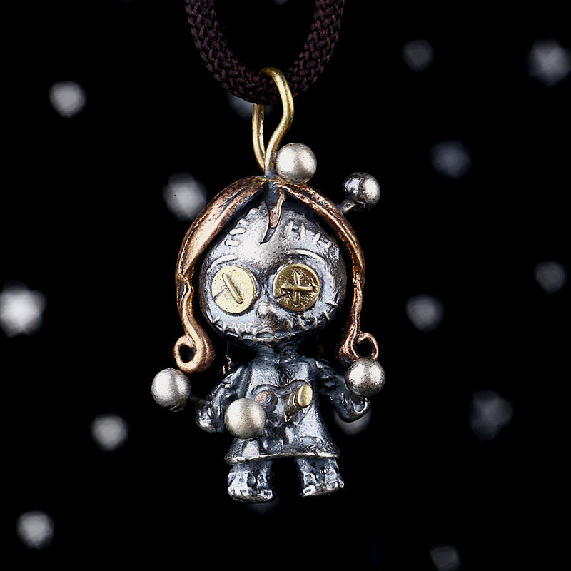 Wudou Doll Silver Necklace Personality Retro
