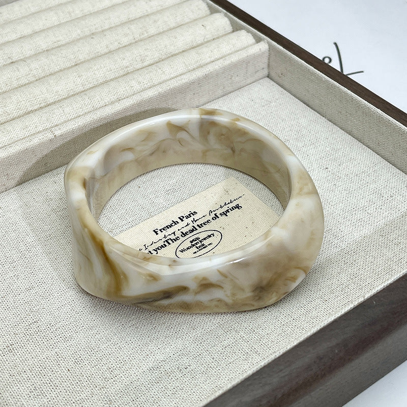 Irregular Acrylic Wide-Edge Bracelet For Women