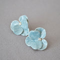 Handmade Enamel Orchid And Butterfly Earrings