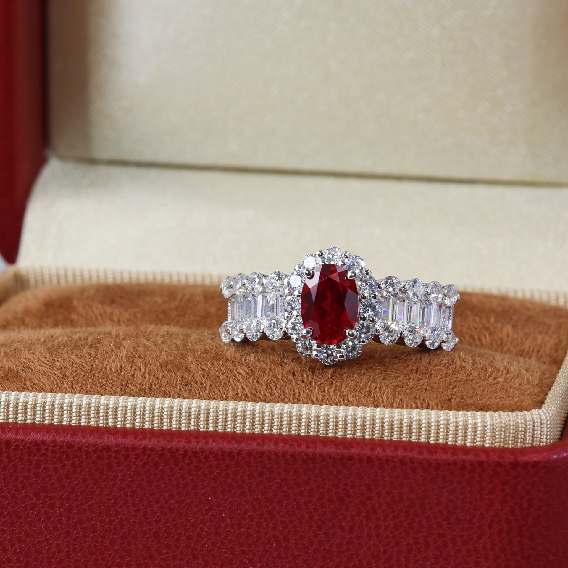 Vintage Elegant Ruby Pigeons Blood Red Ring For Women