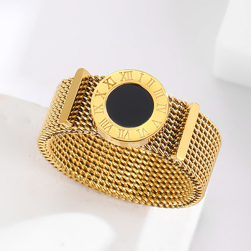 Stainless Steel Roman Numeral Ring Belt Chain