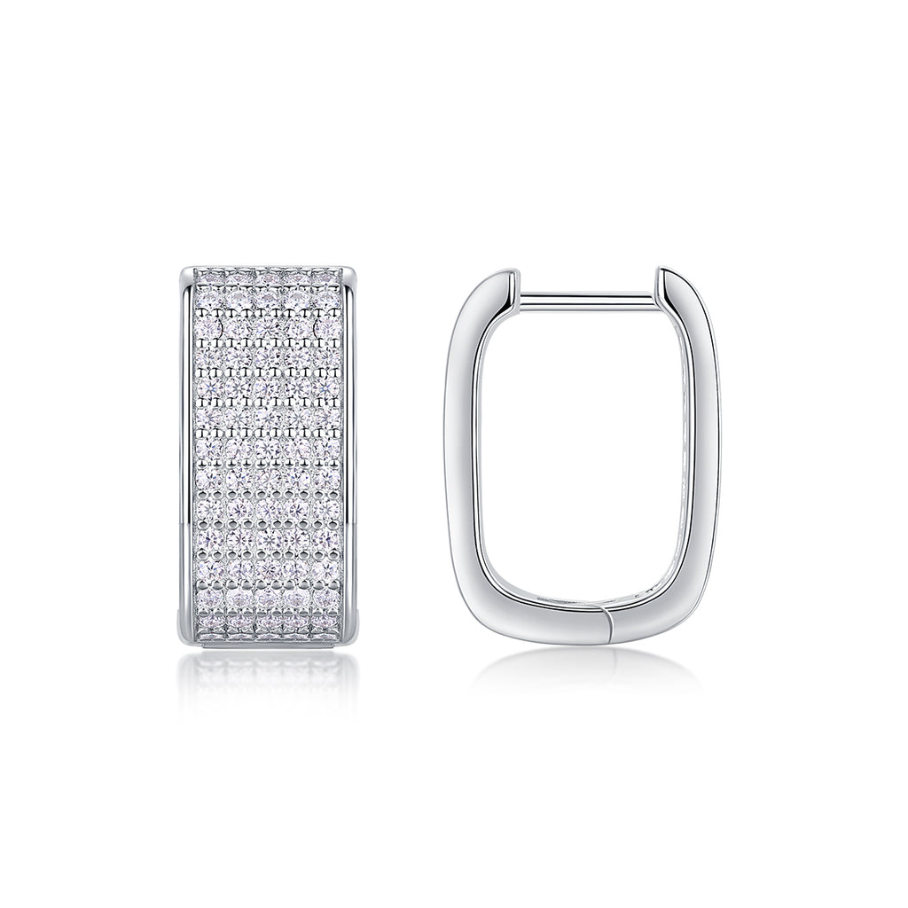 Starlight - Earrings Set With Top-quality Moissanite S925 Silver And Platinum-plated Stud Earrings, A Fashionable And Trendy Accessory, Can Be Tested With A Diamond Pen