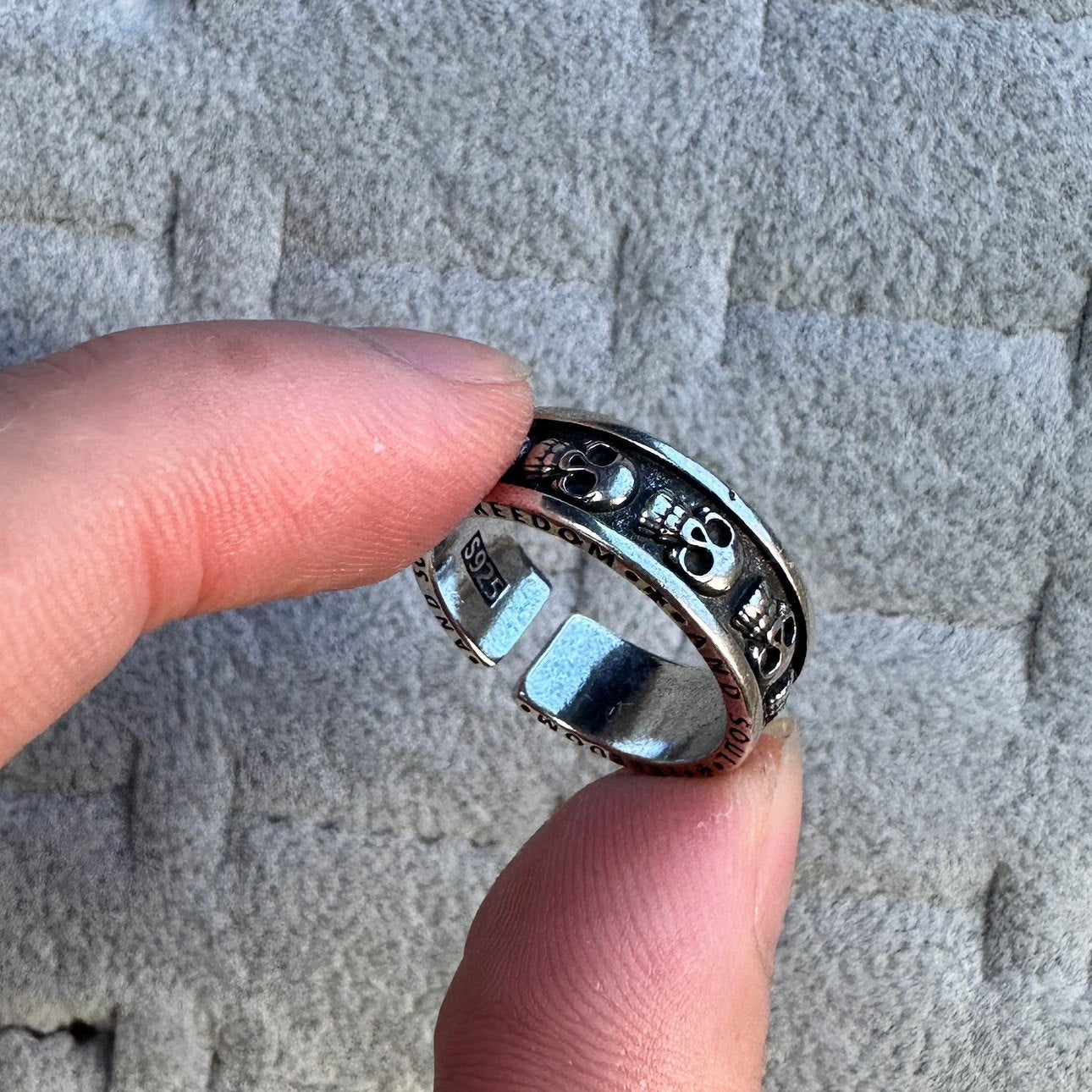 Vintage Vintage Men's Niche Adjustable Ring With An Open Mouth