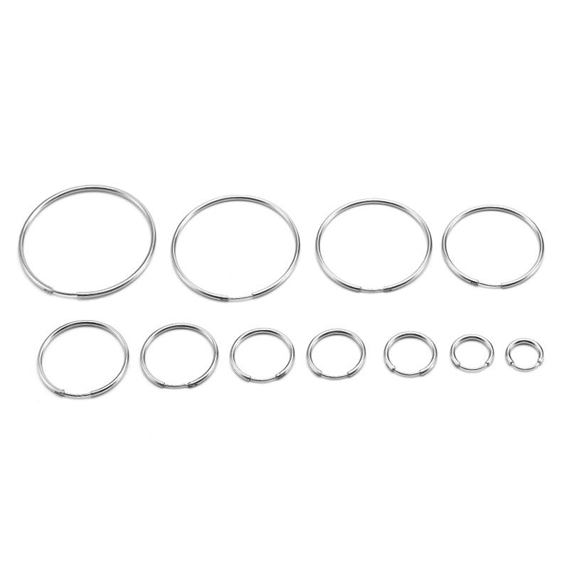 Simple, Versatile Stainless Steel Hoop Earrings In A Classic Round Design