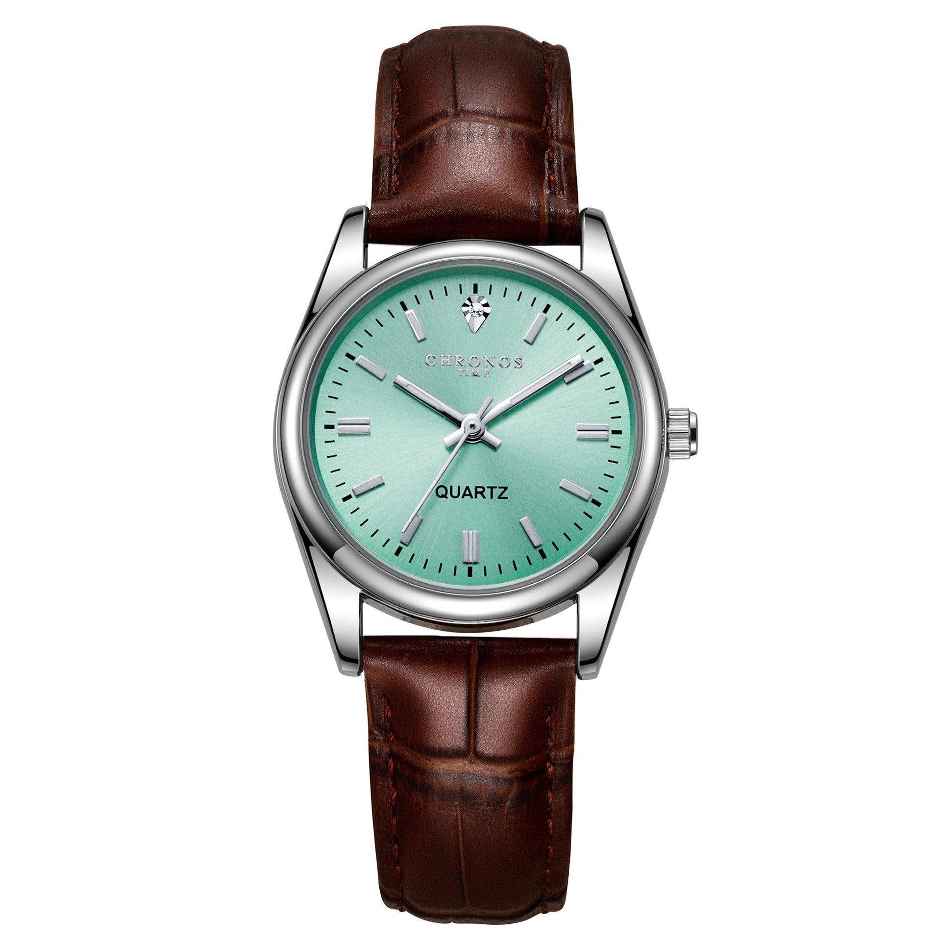 Womens Fashion Wristwatch With A Genuine Leather Strap And Luminous Quartz Movement