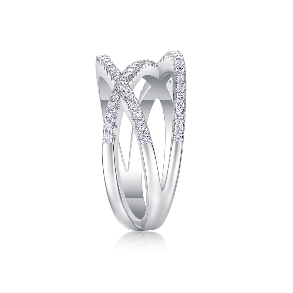 Fate Cross - A Wedding Ring Set With Top-quality Moissanite S925 Silver And Platinum-plated Diamond Can Be Tested With A Diamond Pen