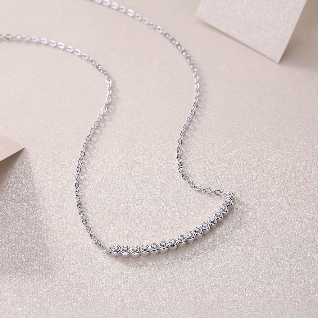 The Floating World - A Fashionable And Trendy Necklace Pendant Set With Top-quality Moissanite S925 In Silver And Platinum Plating Can Be Tested With A Diamond Pen