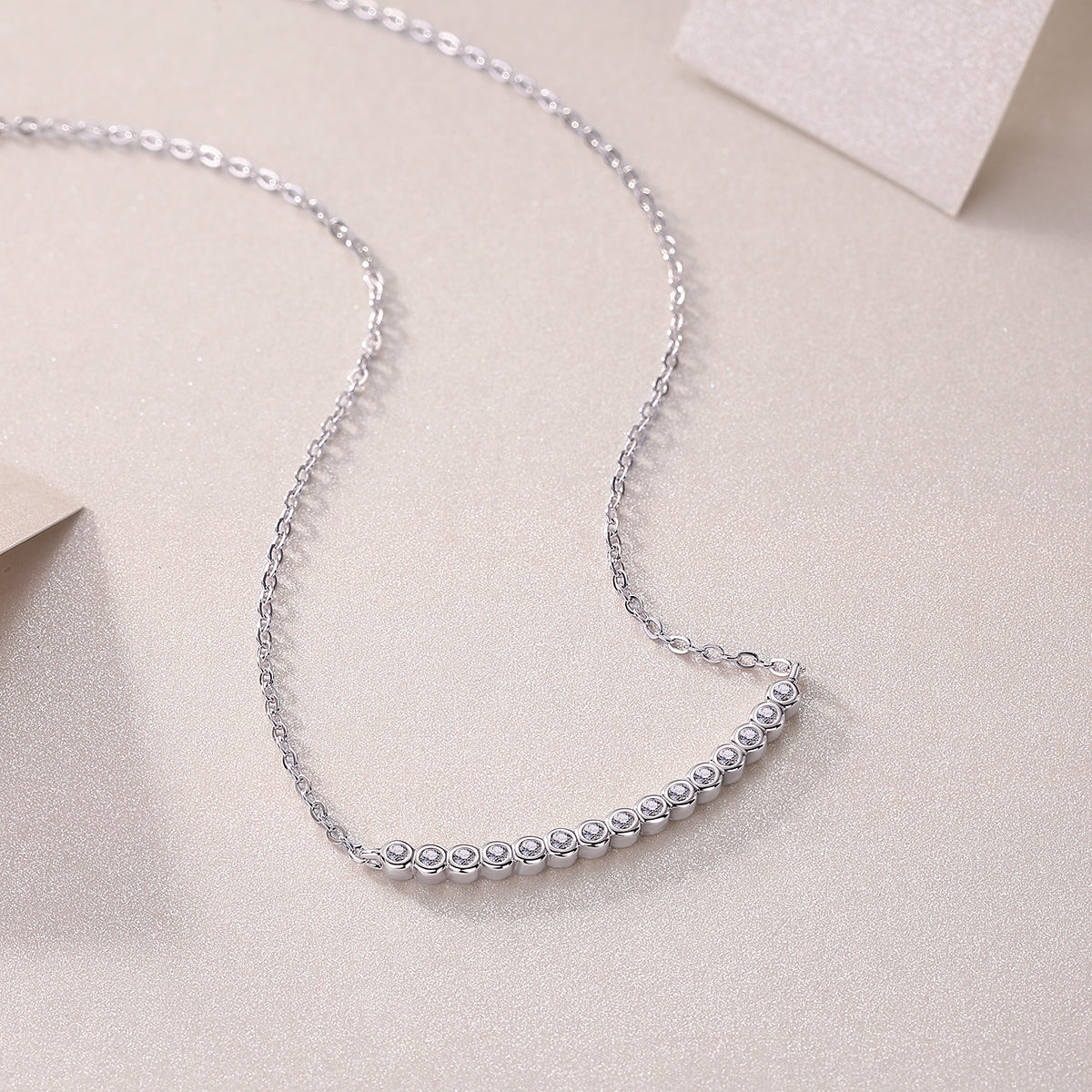 The Floating World - A Fashionable And Trendy Necklace Pendant Set With Top-quality Moissanite S925 In Silver And Platinum Plating Can Be Tested With A Diamond Pen