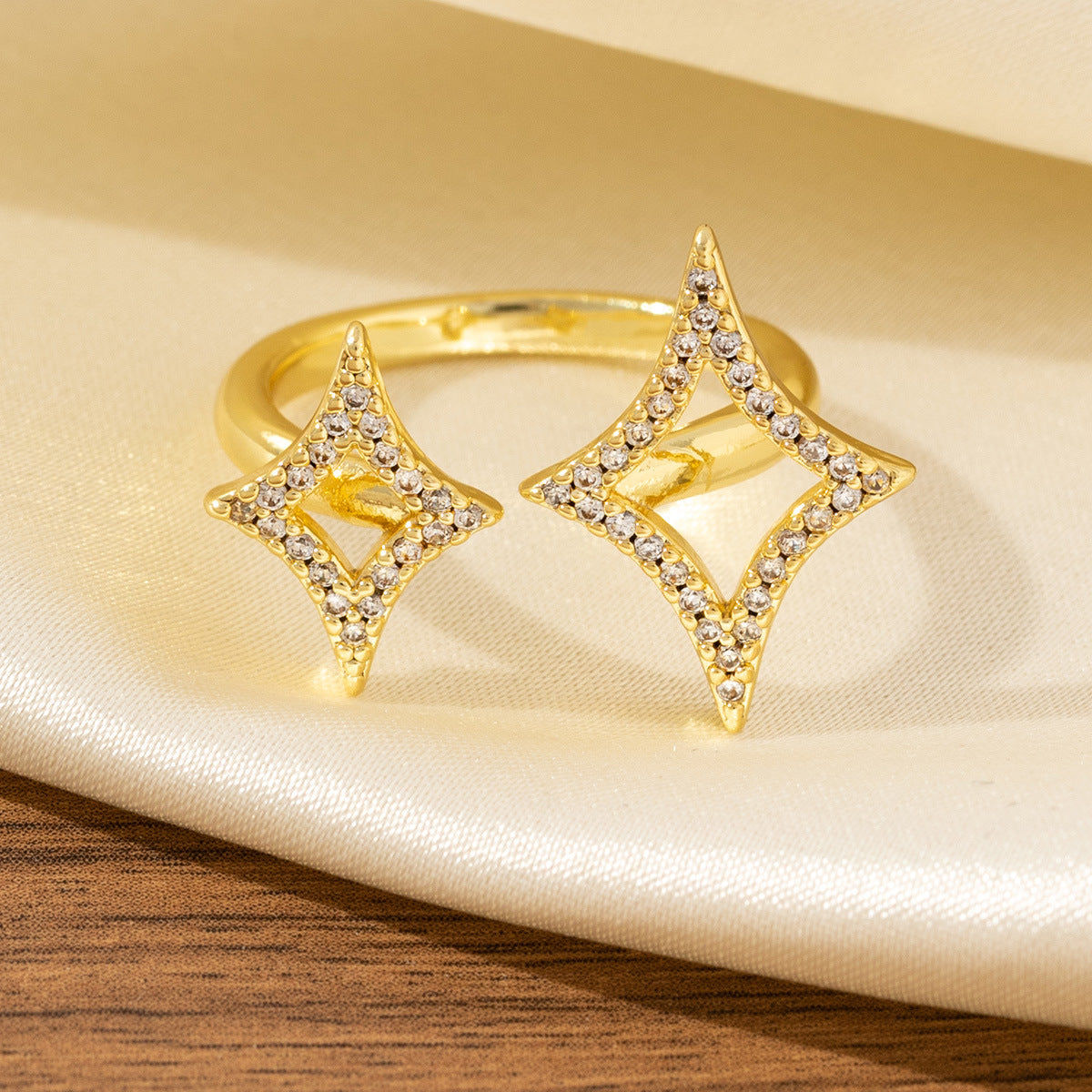 Stylish And Sophisticated Asymmetric Diamond Ring