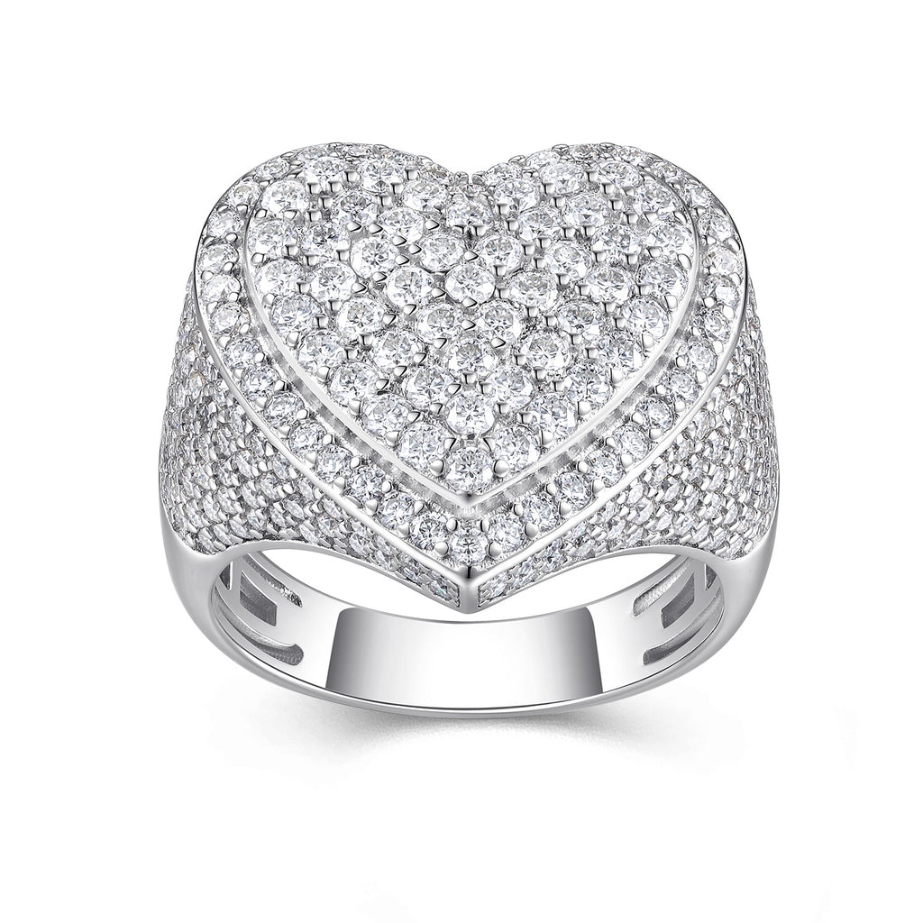 Men's Luxury And Fashionable Light Luxury Jewelry Silver Ring S925 Silver-plated Platinum Set With Top-quality Moissanite
