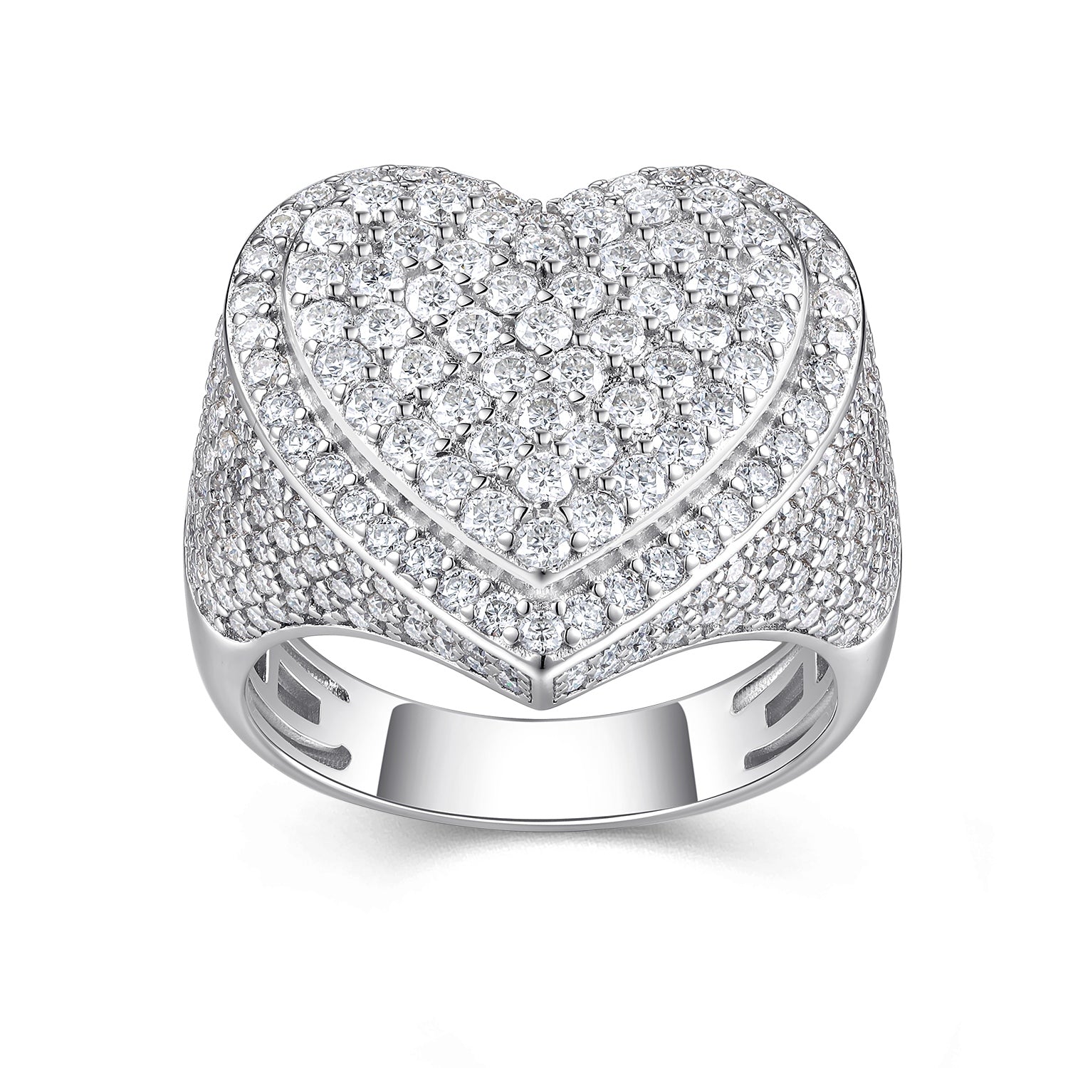 Men's Luxury And Fashionable Light Luxury Jewelry Silver Ring S925 Silver-plated Platinum Set With Top-quality Moissanite