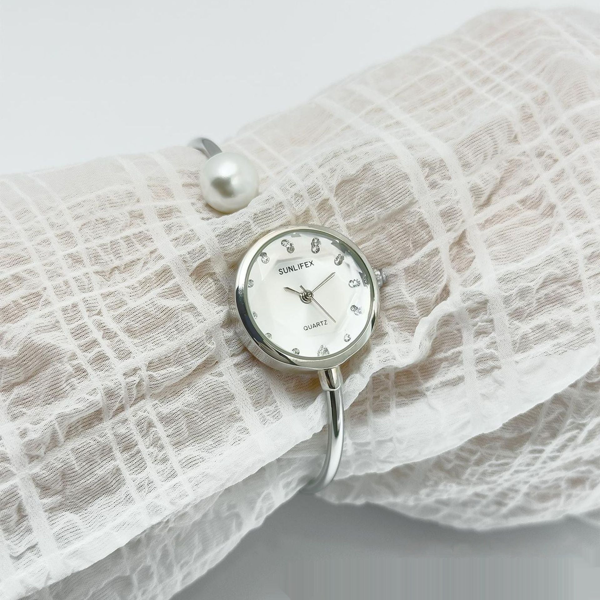 Women's High-grade Simple Pearl Bangle Watch High-grade Watch