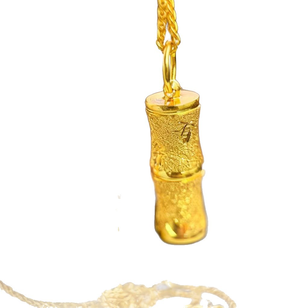 Womens Bamboo-Section Cylindrical Pendant Jewelry