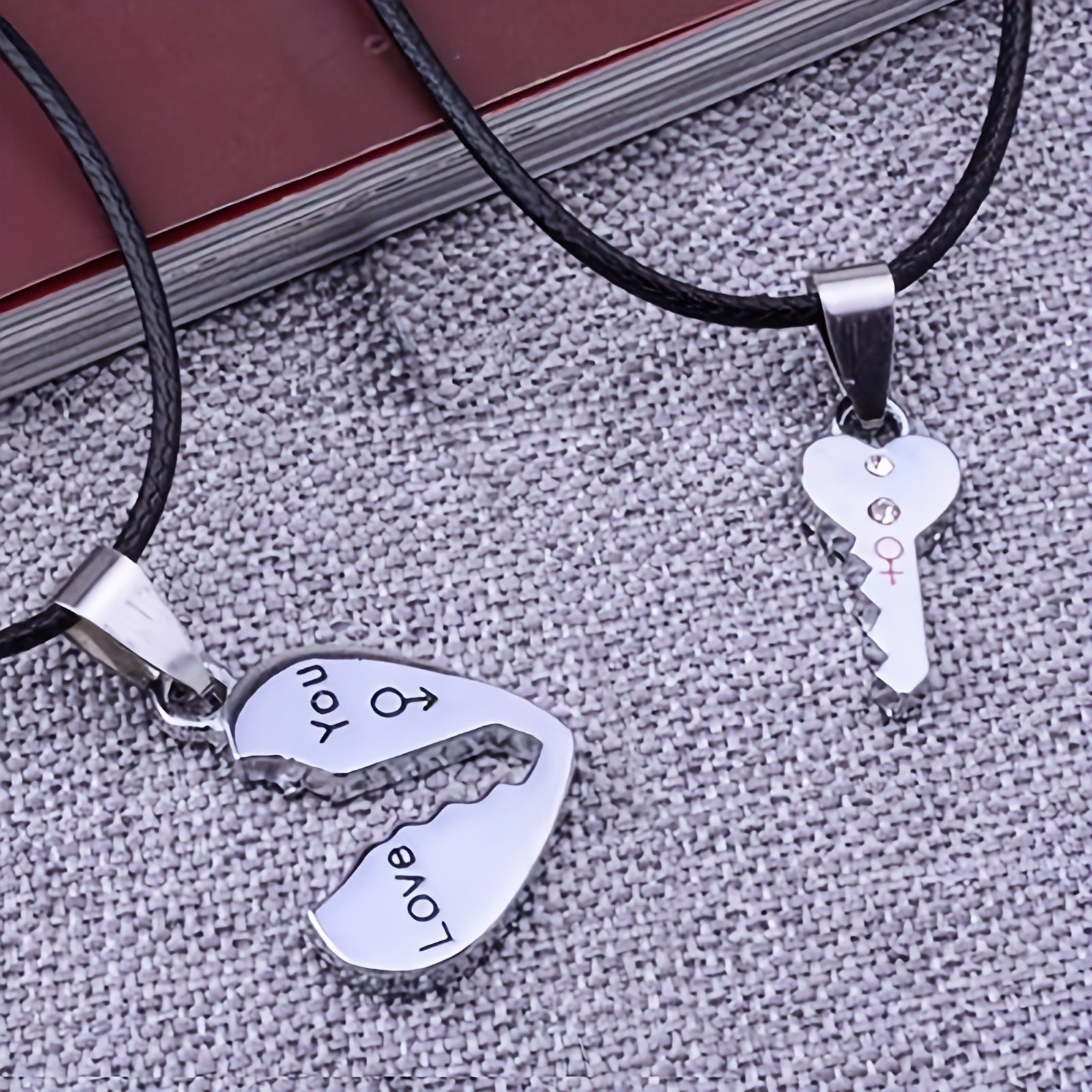 Creative Heart-Shaped Key Lock Couple Necklace