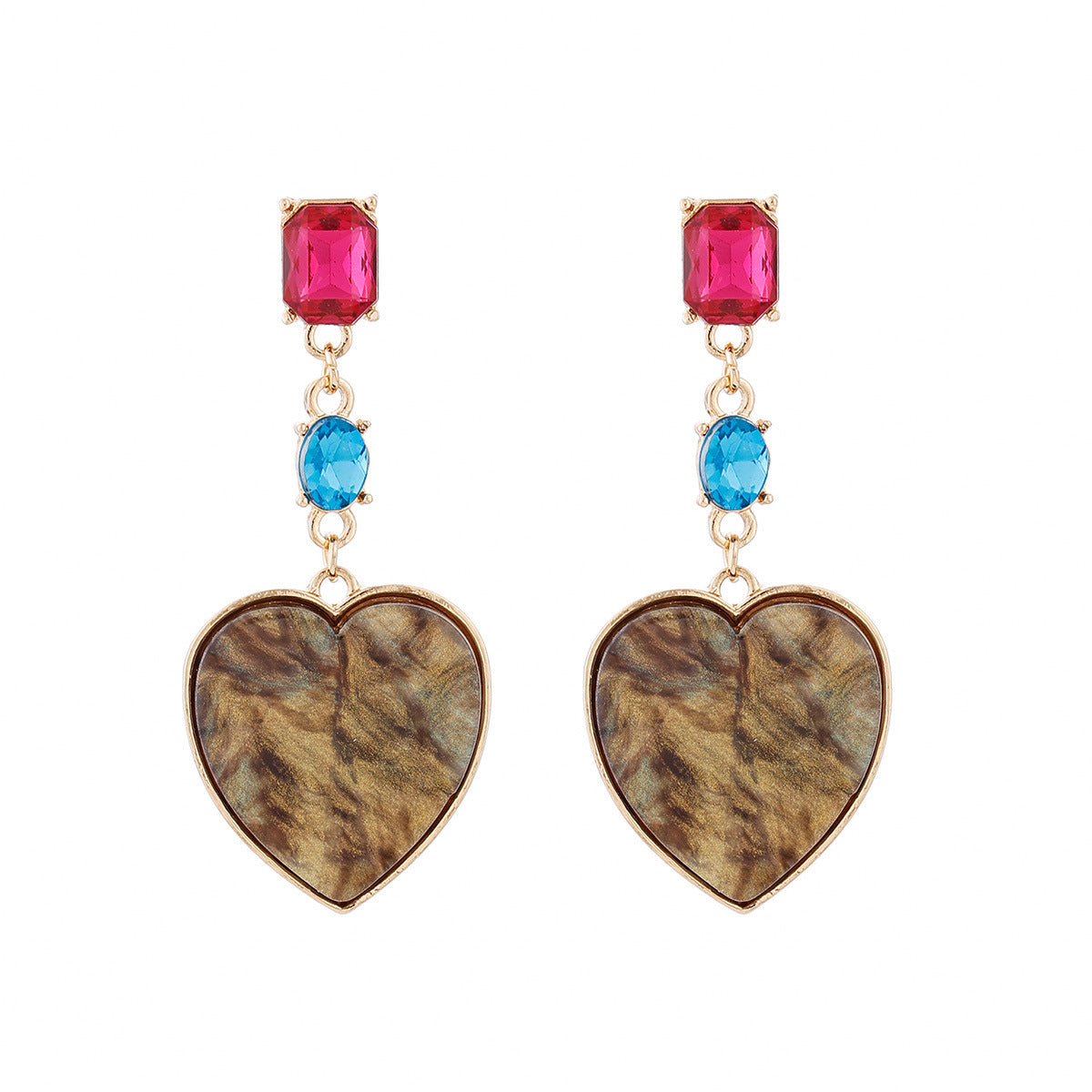 Retro Hollow Heart-Shaped Geometric Earrings