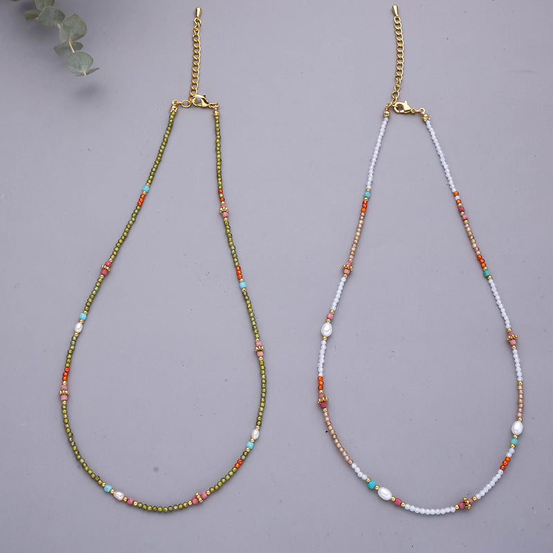 Zircon Colorful Dopamine Necklace Clavicle Chain For Women