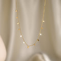 Titanium Steel Non-fading Geometric Collarbone Chain 18k Gold Water Drop Small Square Heart Necklace