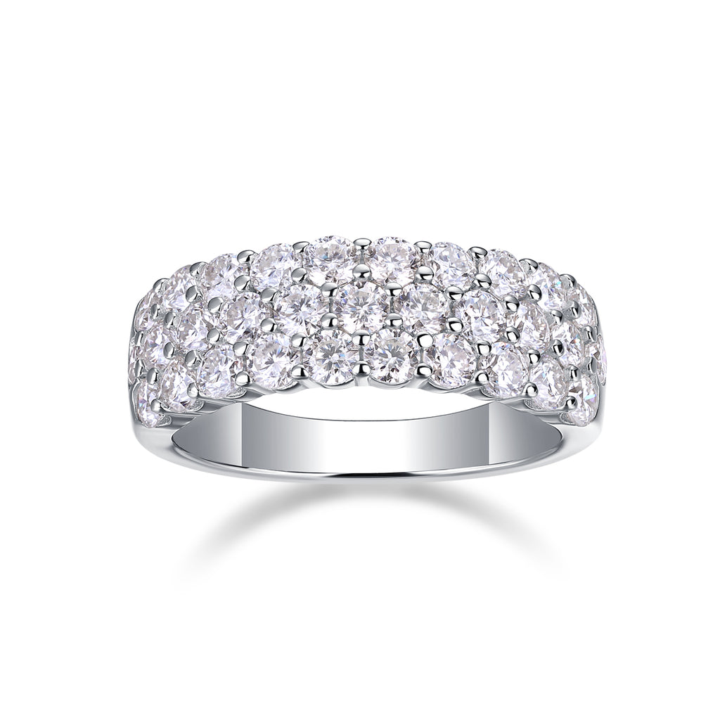 Phantom - Set With Top-quality Moissanite S925 Silver And Platinum-plated Diamond Wedding Ring. The Ring Can Be Tested With A Diamond Pen In Yellow Gold And Rose Gold