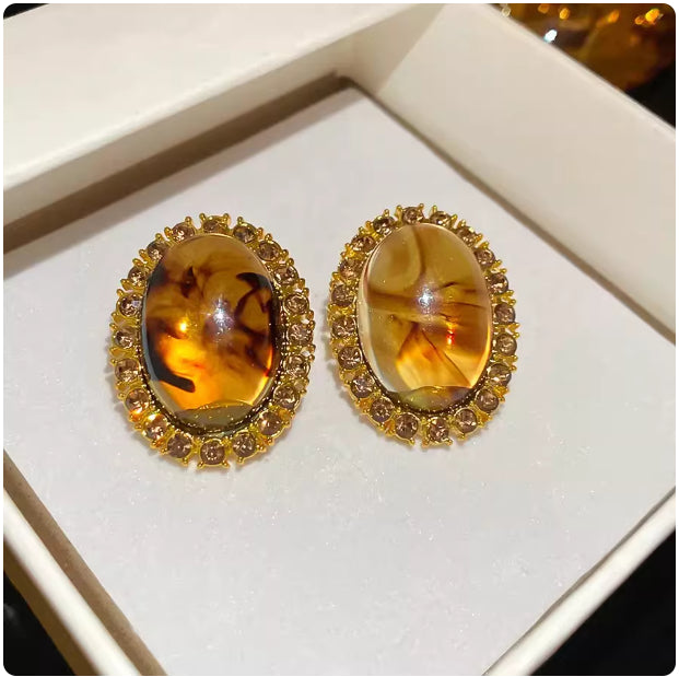 Sophisticated Silver Geometric Irregular Resin Heart Earrings