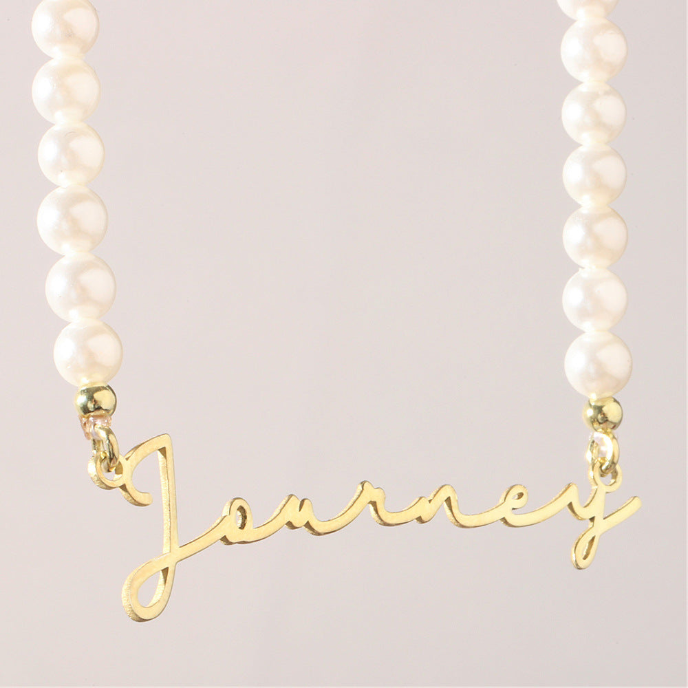 DIY Personalized English Name Design Titanium Steel Necklace