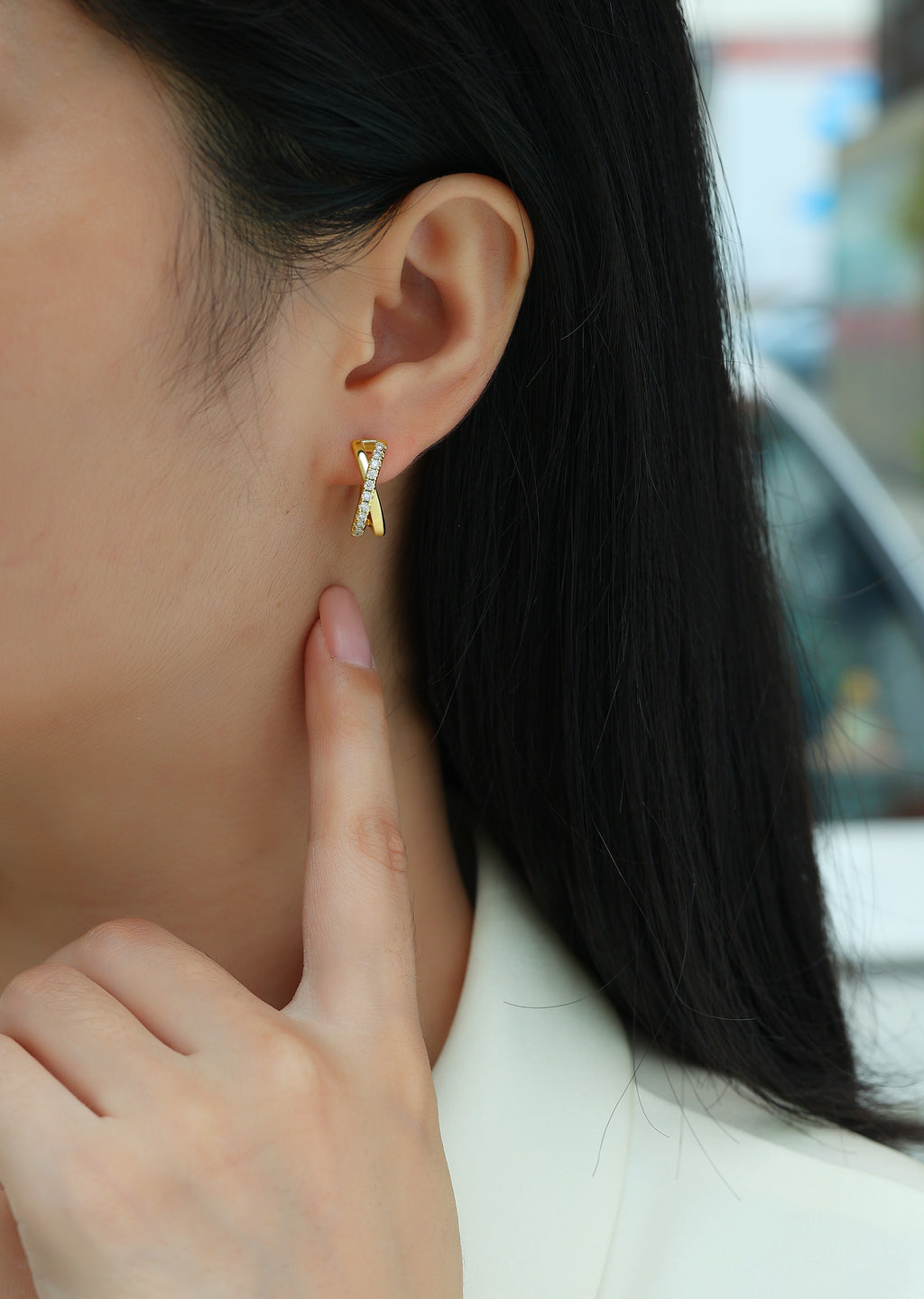 Dance Of The Dream - Premium Moissanite Luxury Fashion Light Luxury Jewelry Silver Stud Earrings S925 Silver Electroplated Gold
