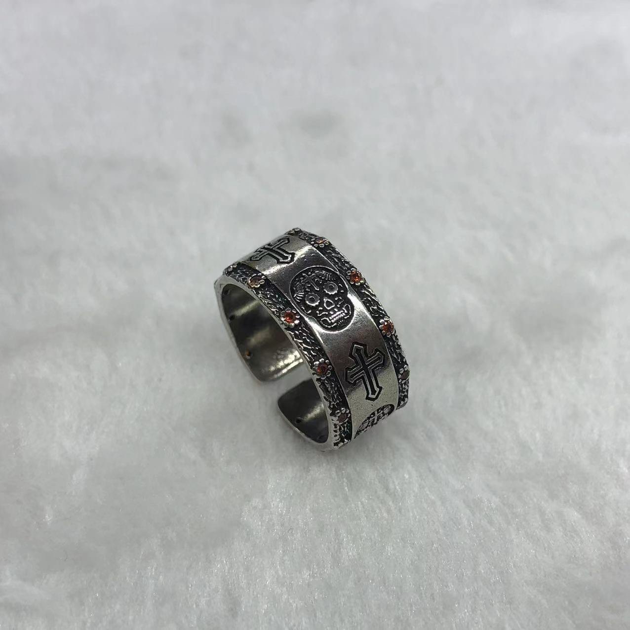 Vintage Vintage Men's Niche Adjustable Ring With An Open Mouth