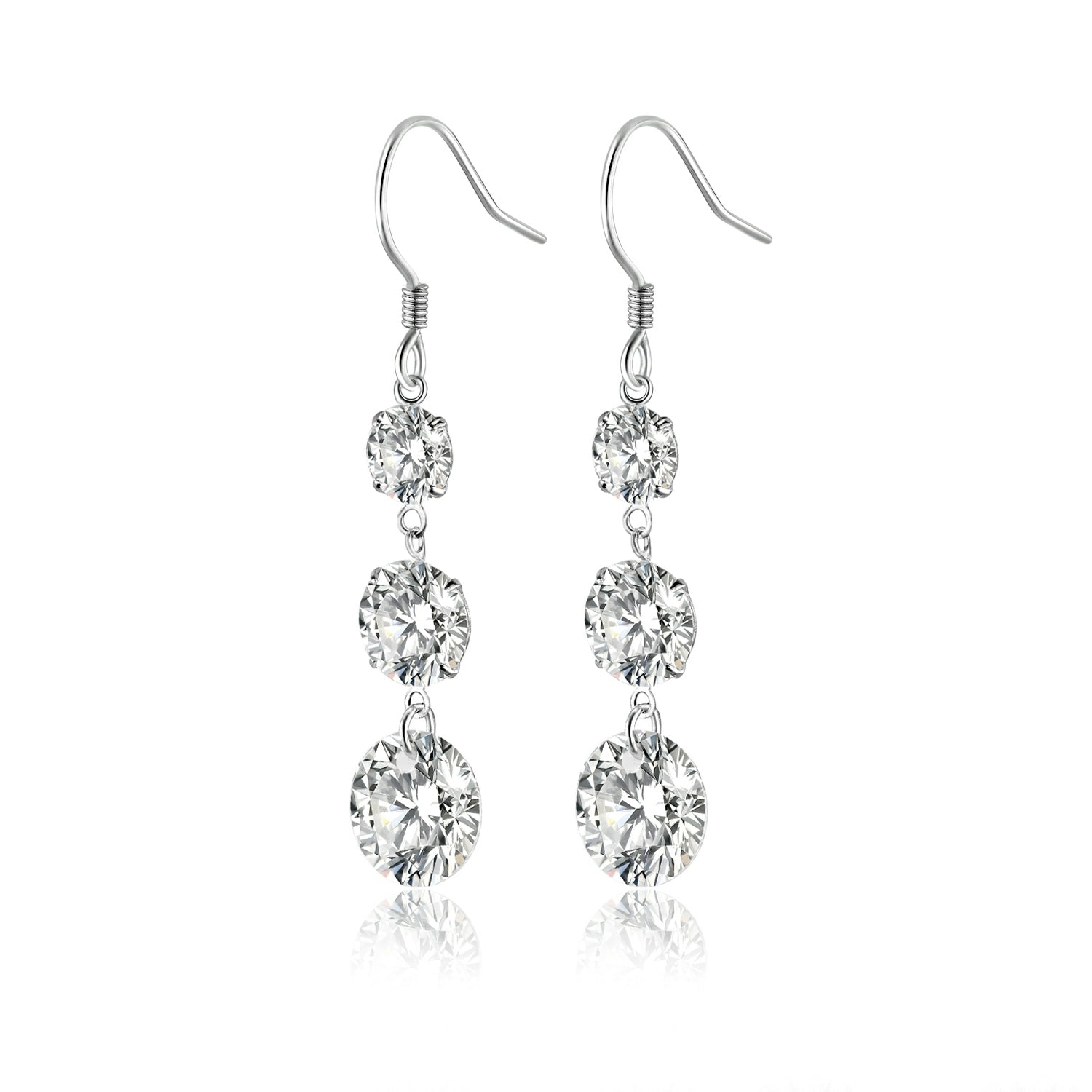 Top-quality Moissanite Luxury And Fashionable Light Luxury Jewelry Silver Stud Earrings S925 Silver Plated Platinum