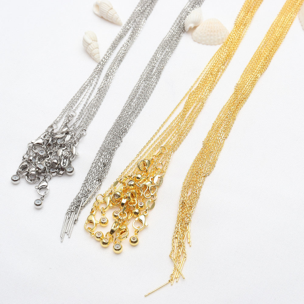 DIY Color-preserving O-link Chain Versatile Adjustable Copper-plated Necklace