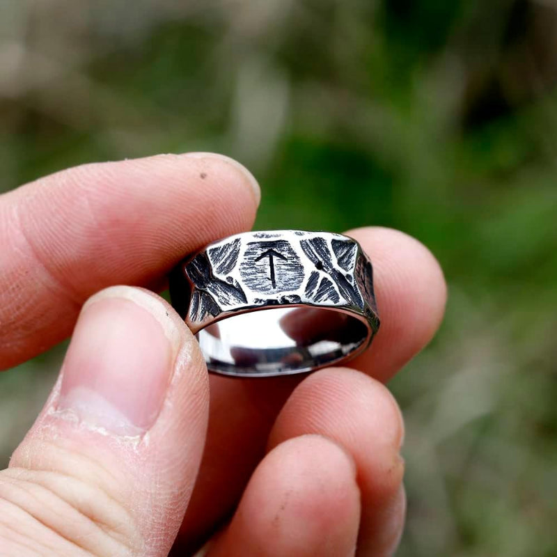 Alphabet-shaped Rock-style Titanium Steel Vintage Ring That Wont Fadecool