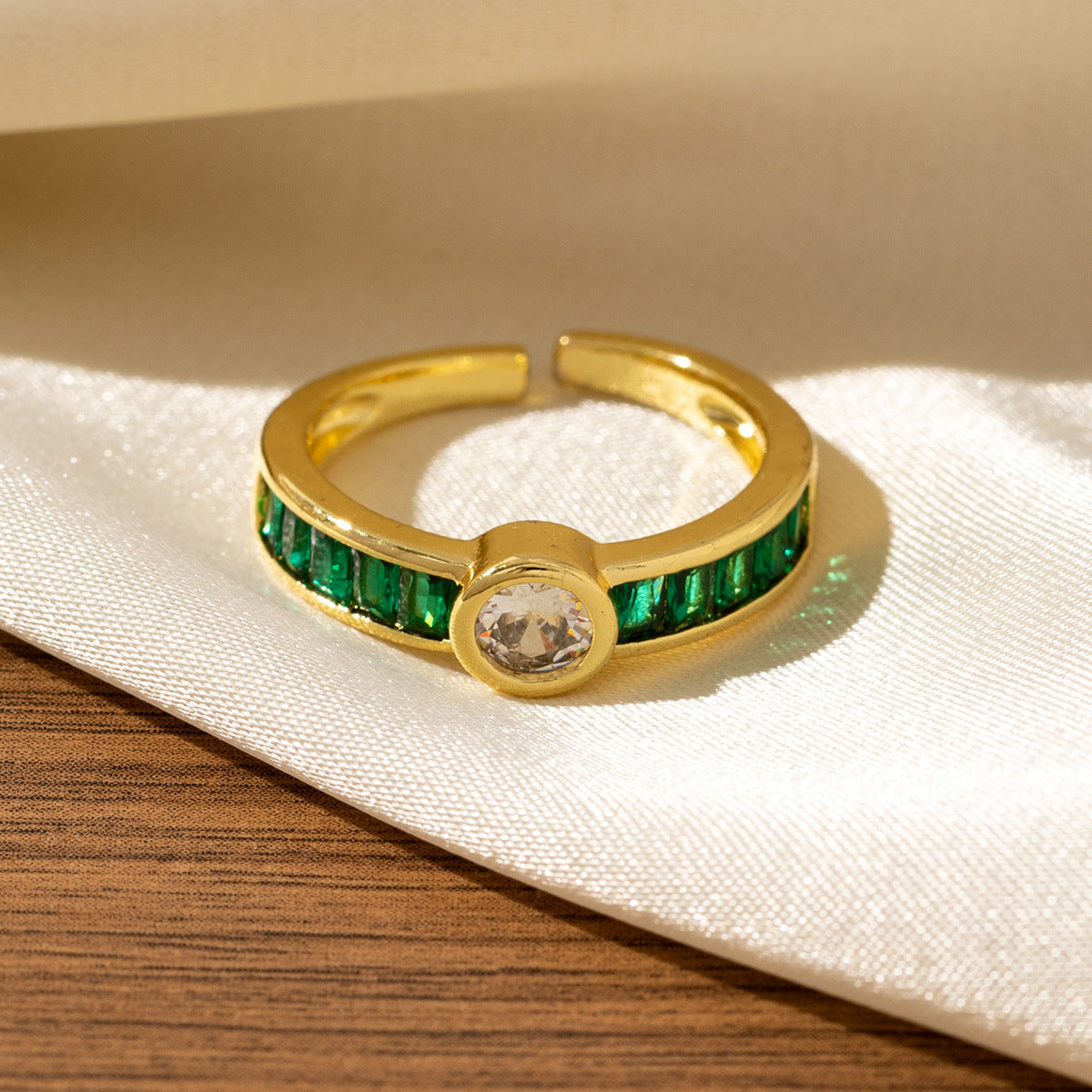 Vintage Emerald-look Diamond Ring