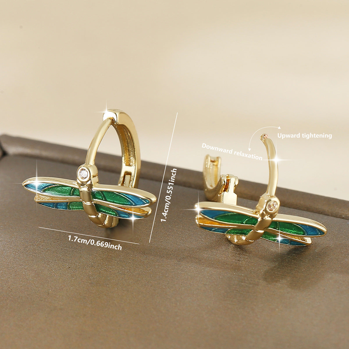 European And American-style Elegant And Fashionable Copper Dragonfly Drop Earrings