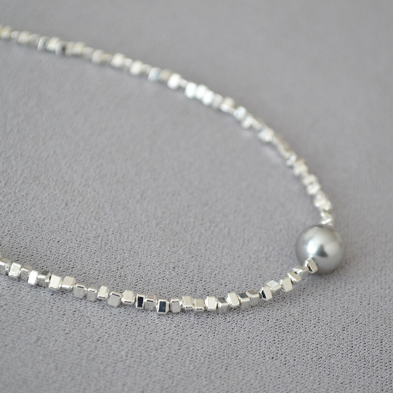 Womens Sparkling Minimalist Beaded Short Necklace
