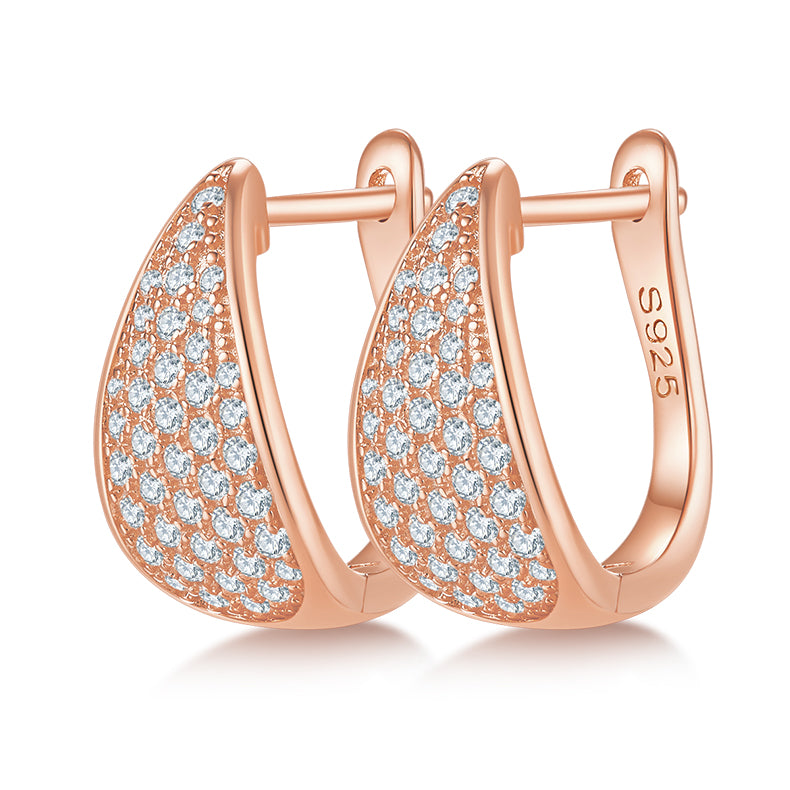 Top-quality Moissanite Luxury And Fashionable Light Luxury Jewelry Silver Stud Earrings S925 Silver Plated Platinum
