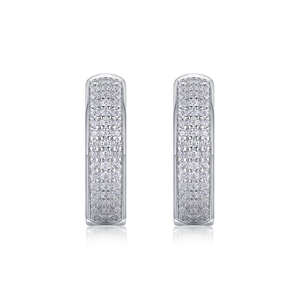 Years - Earrings Set With Top-quality Moissanite S925 Silver And Platinum-plated Stud Earrings, A Fashionable And Trendy Accessory, Can Be Tested With A Diamond Pen