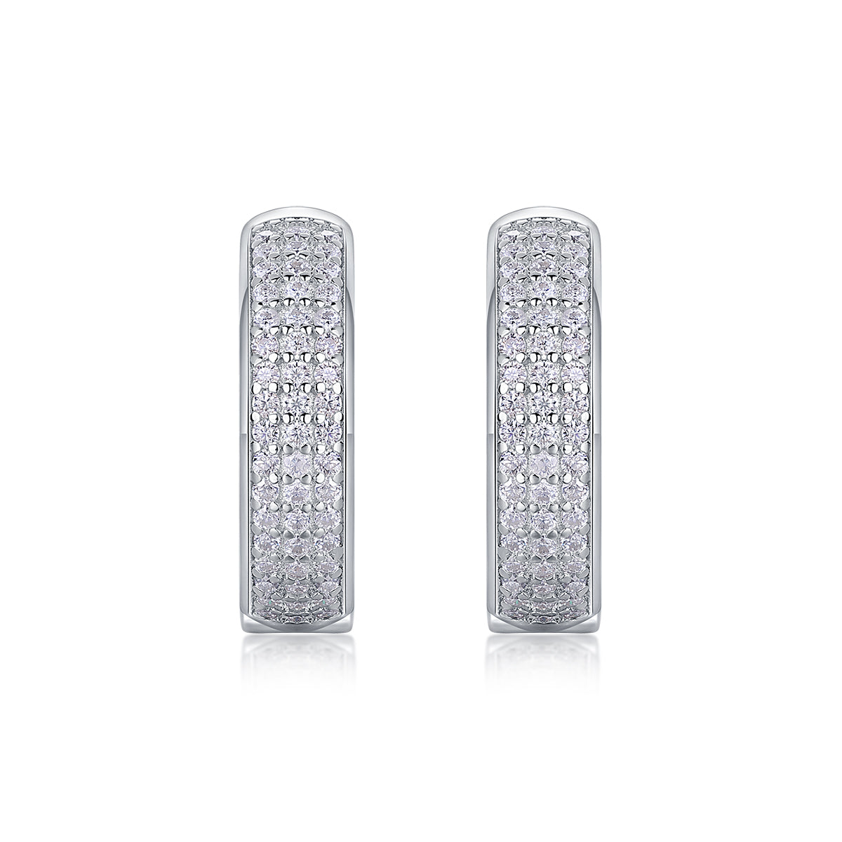 Years - Earrings Set With Top-quality Moissanite S925 Silver And Platinum-plated Stud Earrings, A Fashionable And Trendy Accessory, Can Be Tested With A Diamond Pen