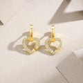 Heart-shaped Moissanite Set With Top-quality Moissanite Luxury Fashion Light Luxury Jewelry Silver Stud Earrings S925 Silver Electroplated Gold