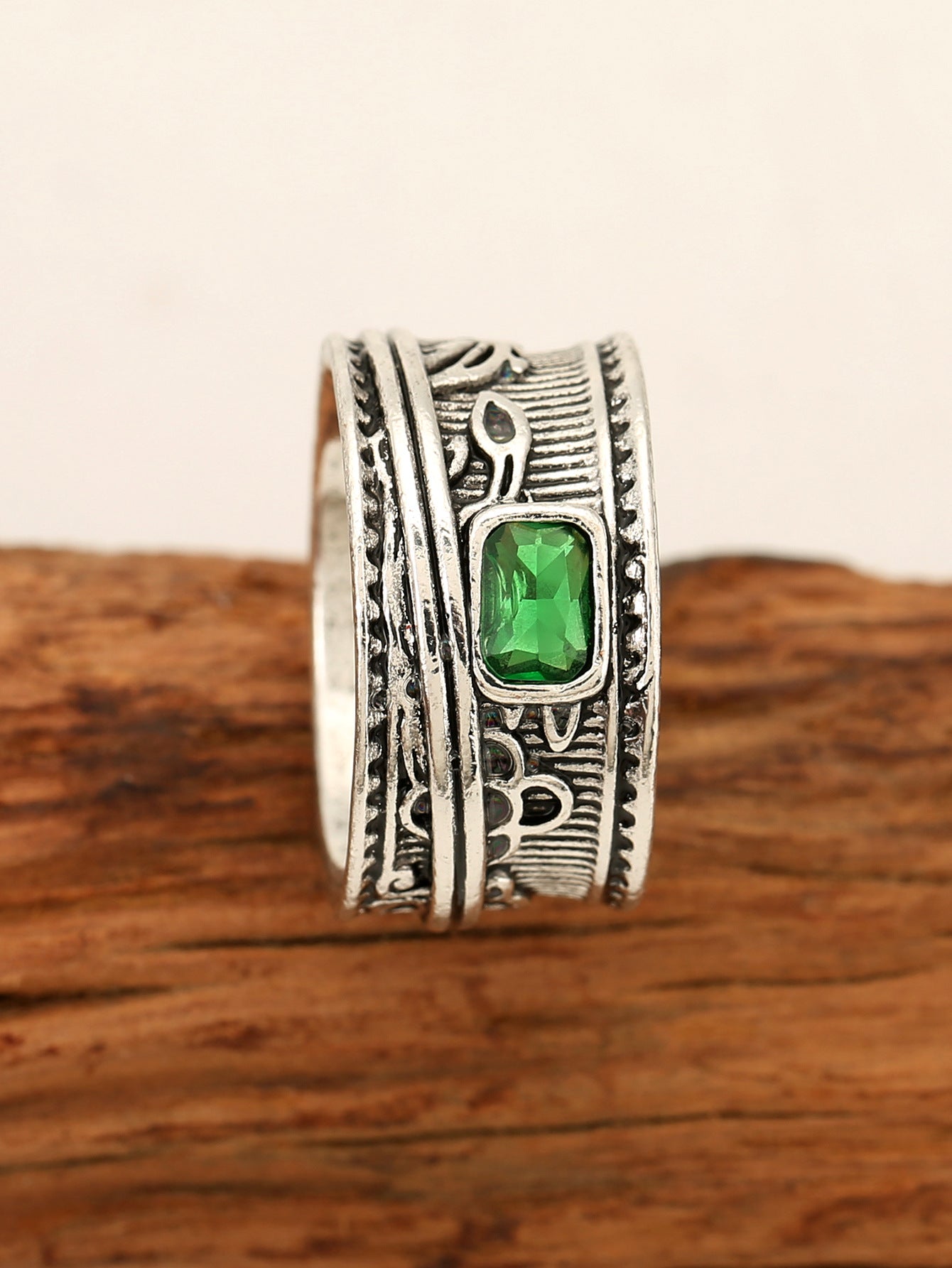 French Vintage Geometric Ring With A Niche Designer-inspired Look