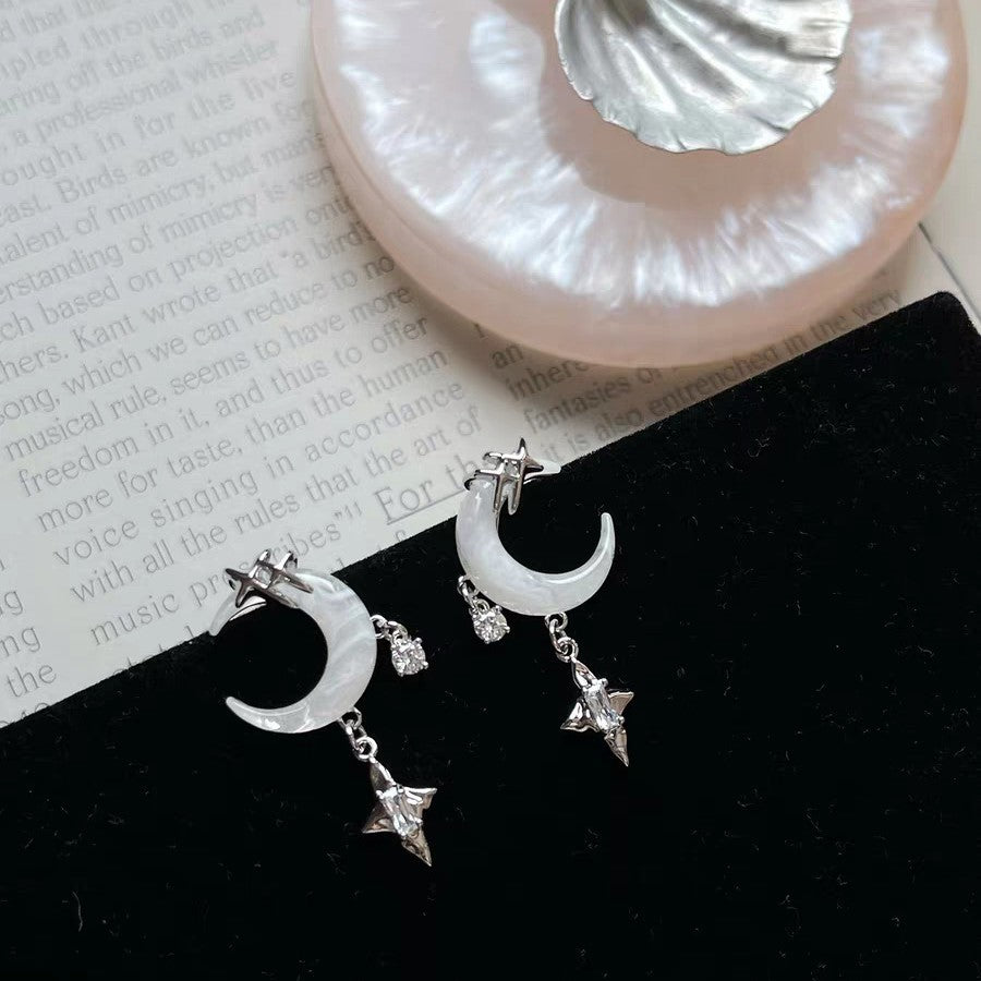 Asymmetrical Wrapped Star And Moon Earrings For Women