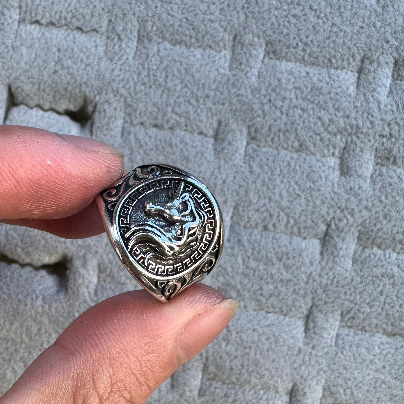 Vintage Vintage Men's Niche Adjustable Ring With An Open Mouth